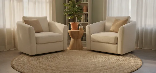 A calm counseling office with two armchairs