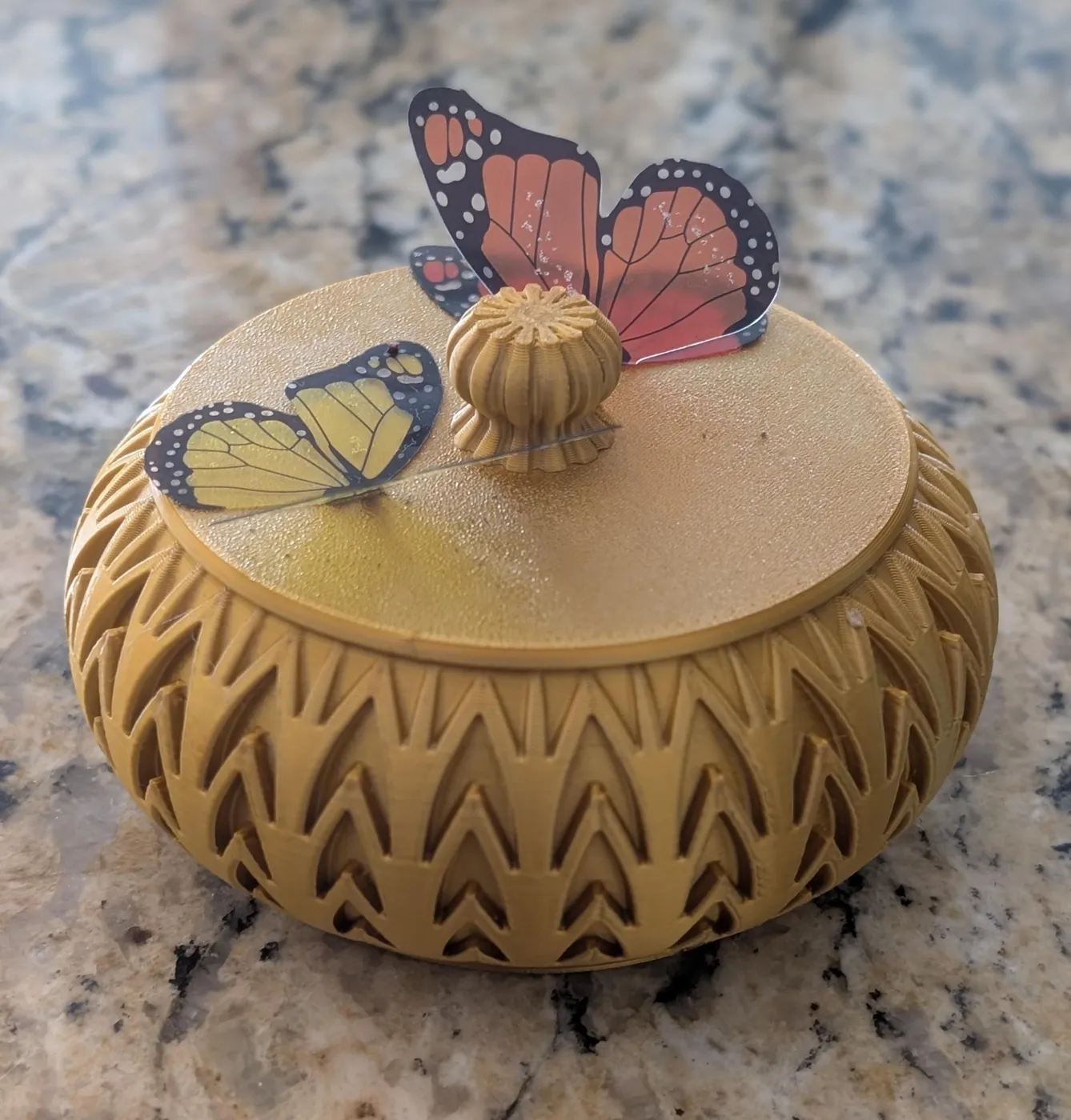 Laser-cut and engraved wooden keepsake box
