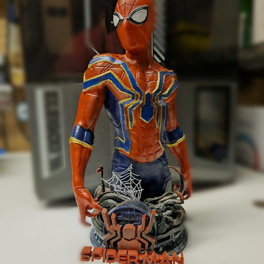 Hand-painted resin-printed Spider-Man bust